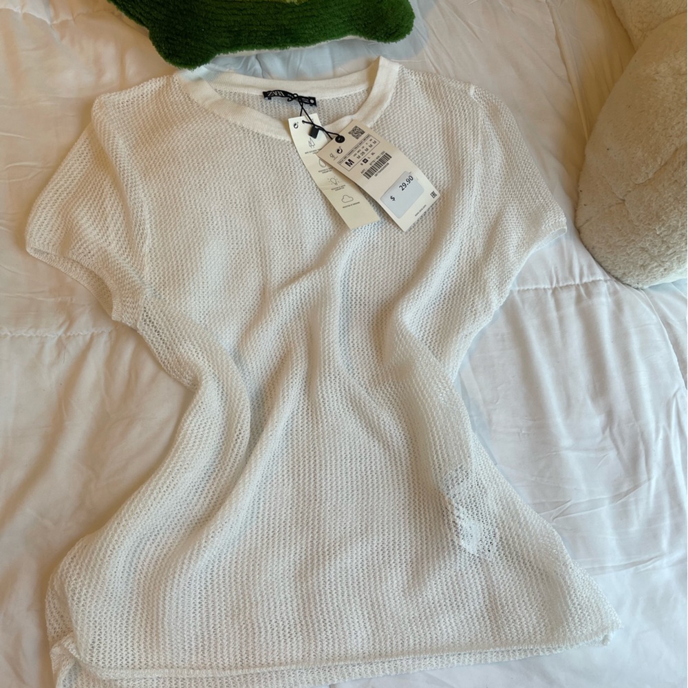 Zara mesh top- white